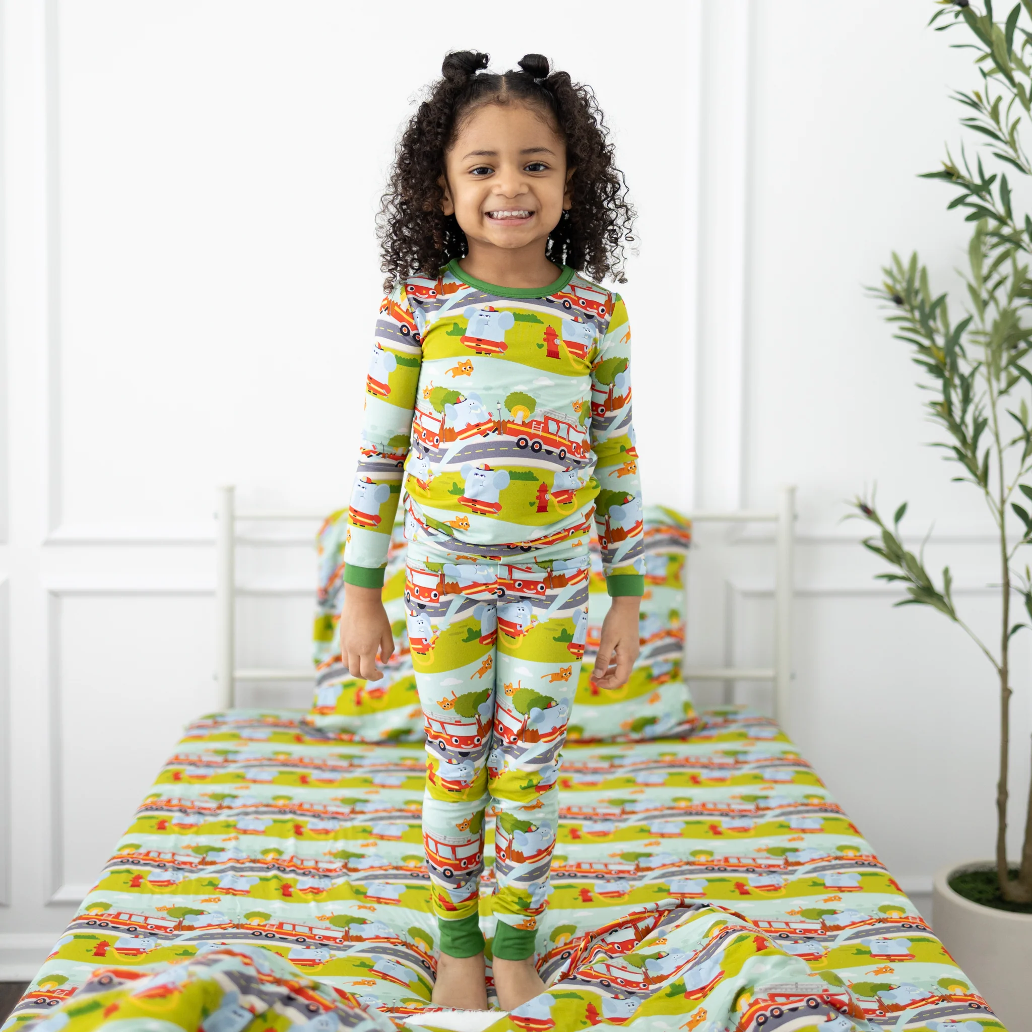 Classic & Grow With Me PJ Sets - Super Simple™  Here Comes the Firetruck - Tencel™ Modal - Image 8
