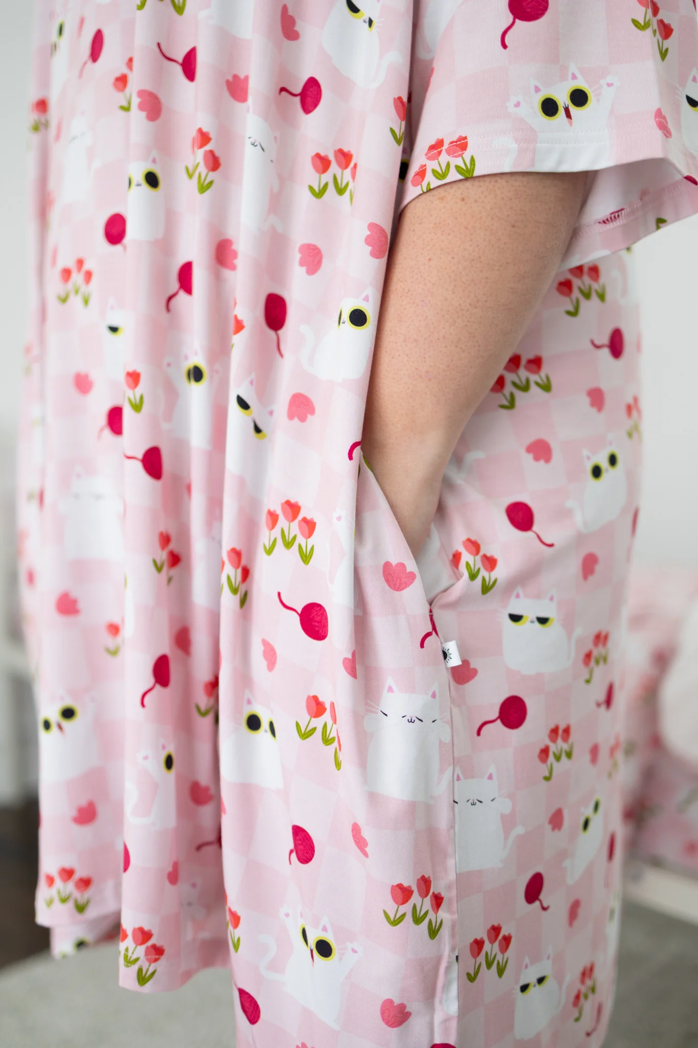 Adult Mega Sleep Tee - Super Simple™ Peek-a-Boo Cat - Tencel™ Modal - Image 3
