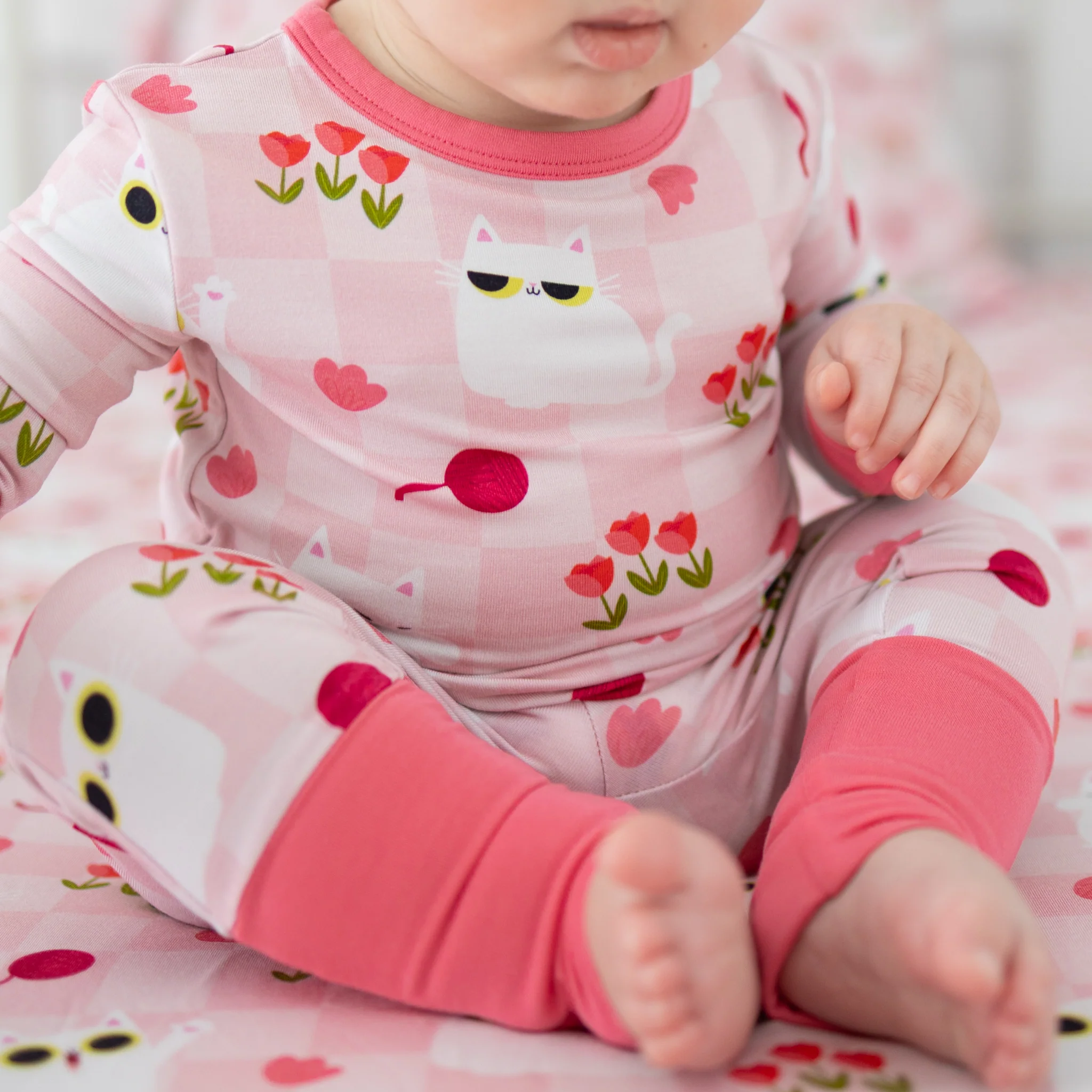 Classic & Grow with me PJ Set - Super Simple™ Peek-a-Boo Cat - Tencel™ Modal - Image 11