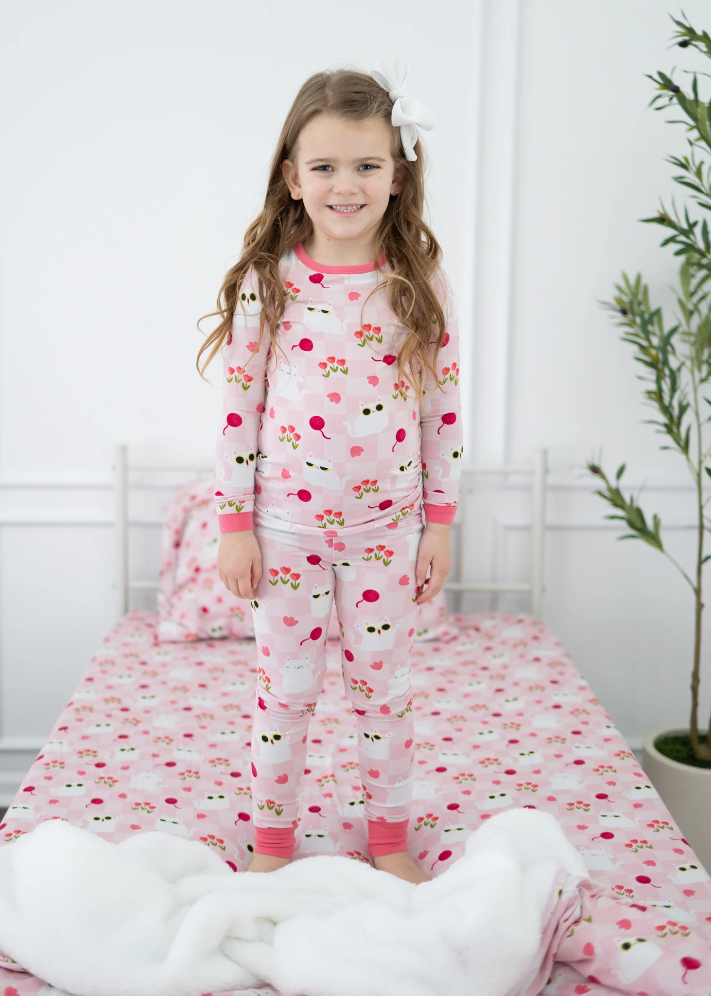 Classic & Grow with me PJ Set - Super Simple™ Peek-a-Boo Cat - Tencel™ Modal - Image 2
