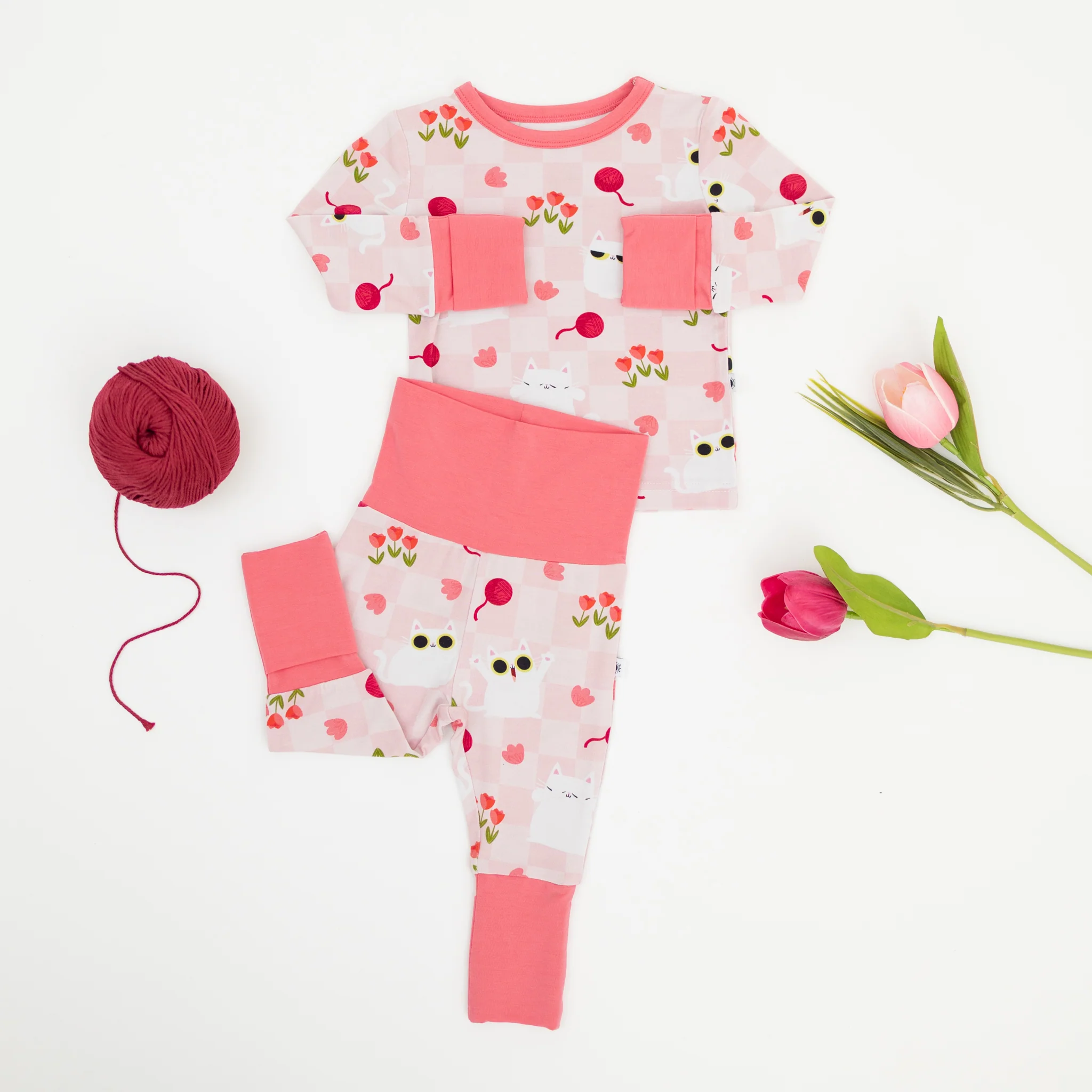 Classic & Grow with me PJ Set - Super Simple™ Peek-a-Boo Cat - Tencel™ Modal - Image 6