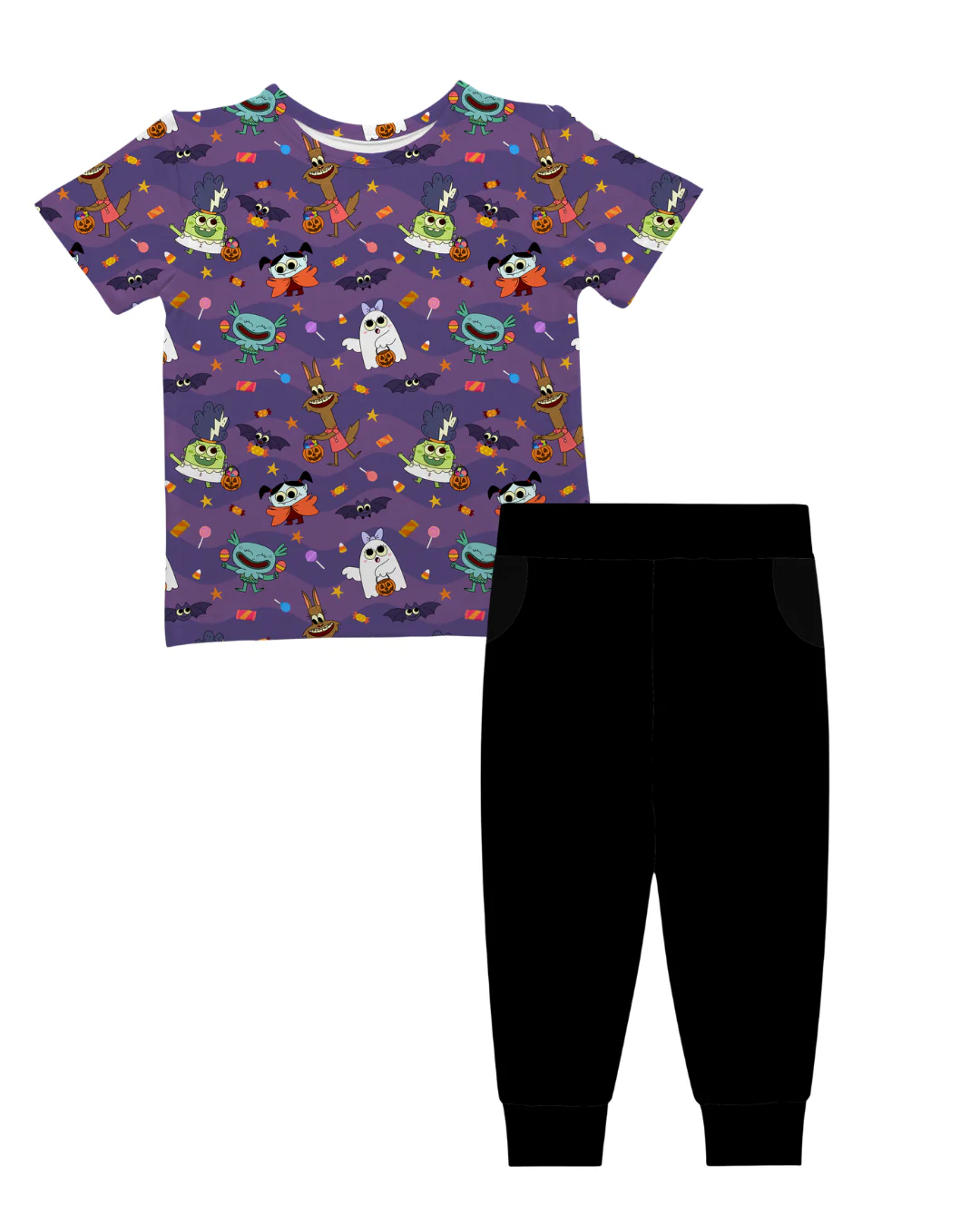 PREORDER - SHIPS SEPTEMBER- T-shirt & Jogger Set - Super Simple™ Monster Party - Tencel Modal - Image 2