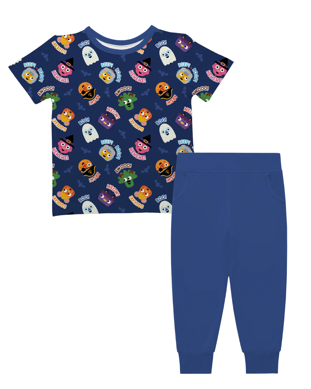 PREORDER - SHIPS SEPTEMBER - T-shirt + Jogger Set - Super Simple™ Knock Knock Trick or Treat - Tencel Modal