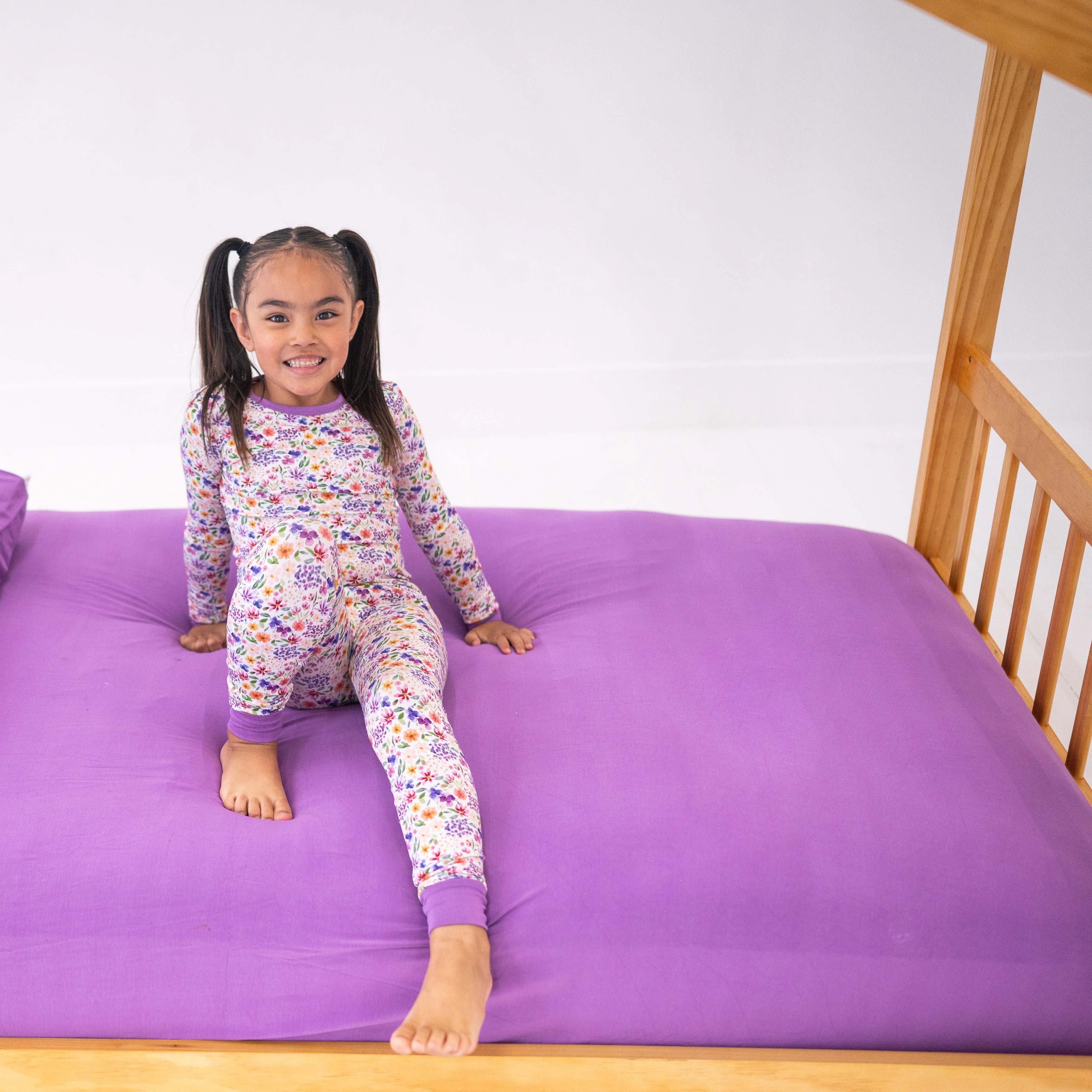 Fitted Twin Sheet + Pillow Case Set - Lavender Crystal - Luxe Bamboo - Image 5