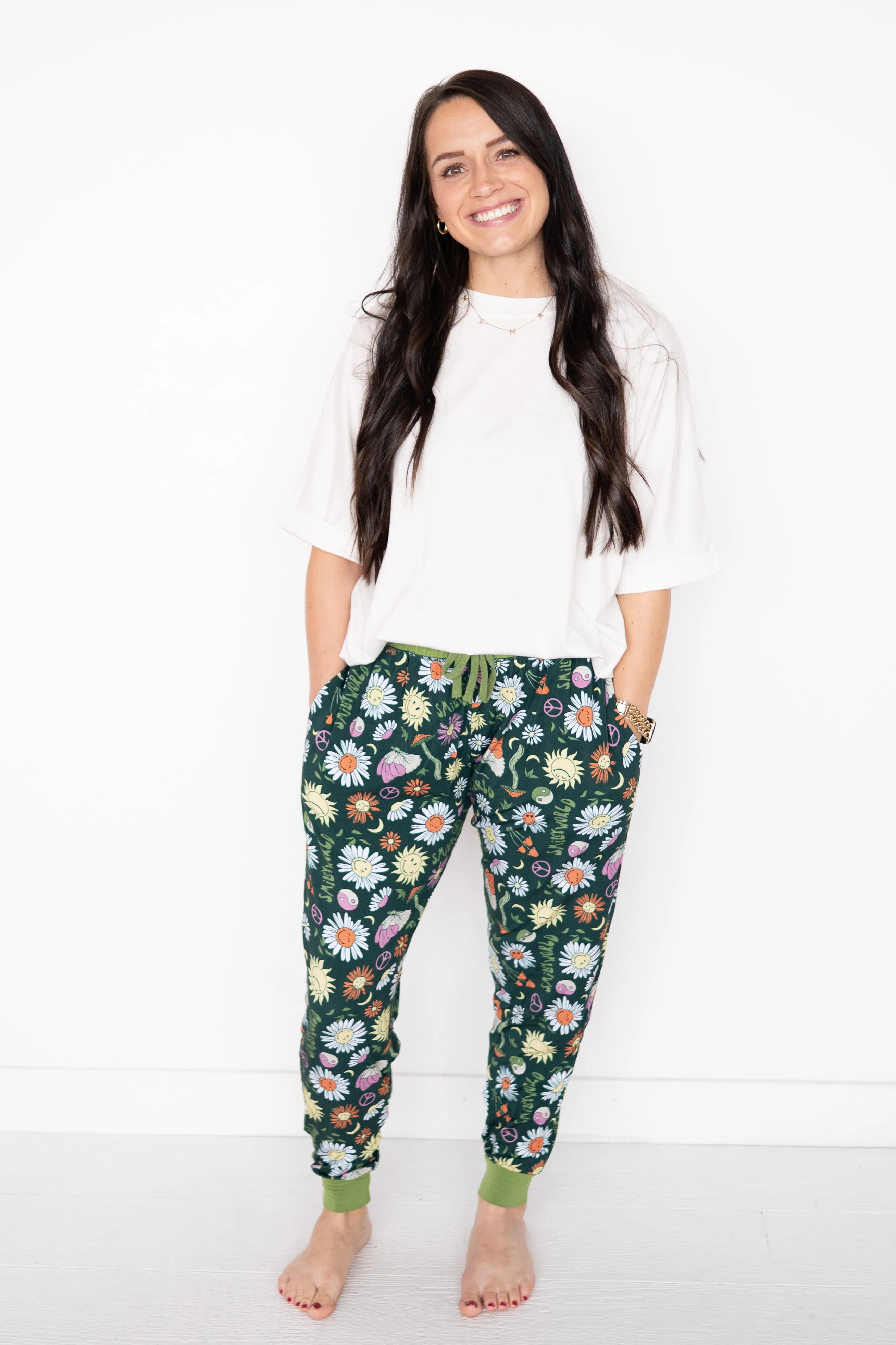 Womens Fit Jogger - SmileyWorld® Groovy - Luxe Bamboo - Image 3