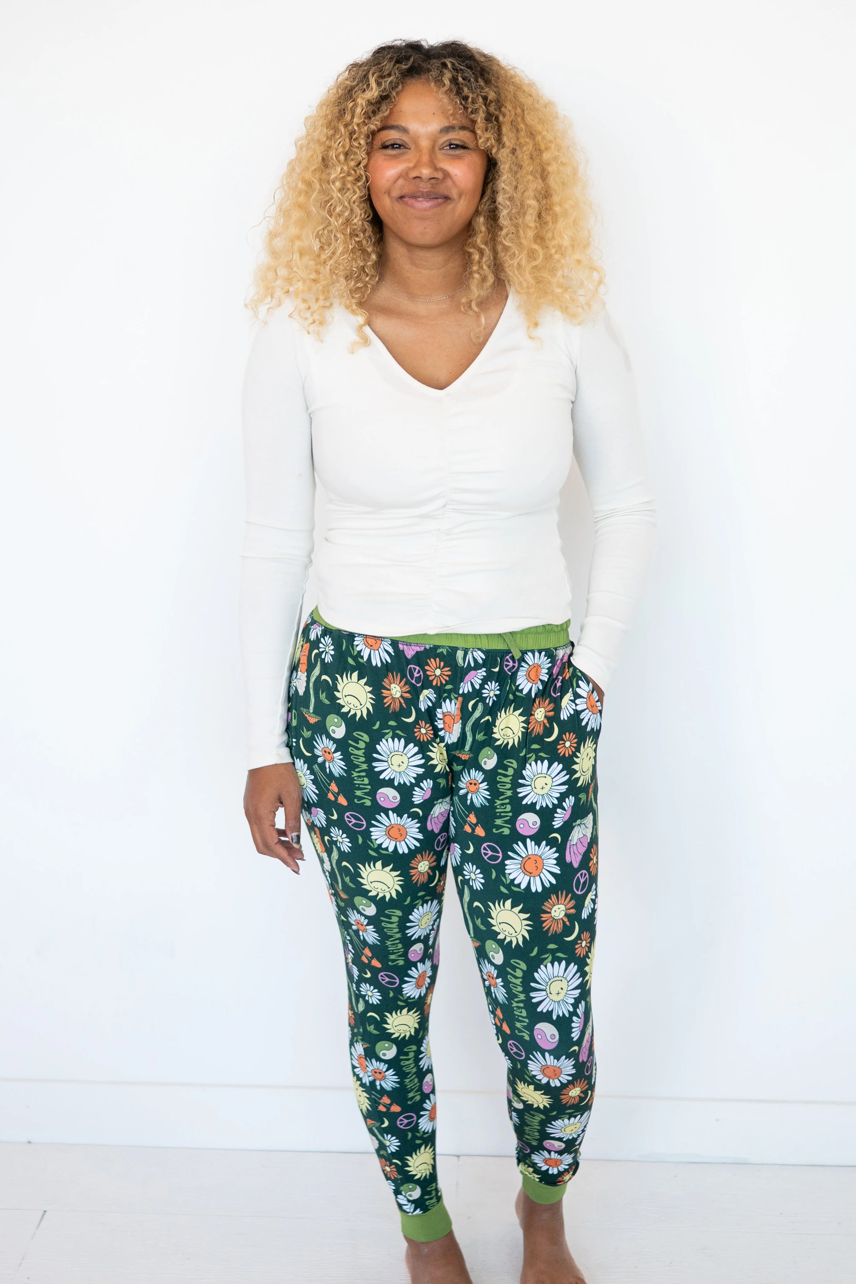 Womens Fit Jogger - SmileyWorld® Groovy - Luxe Bamboo - Image 6