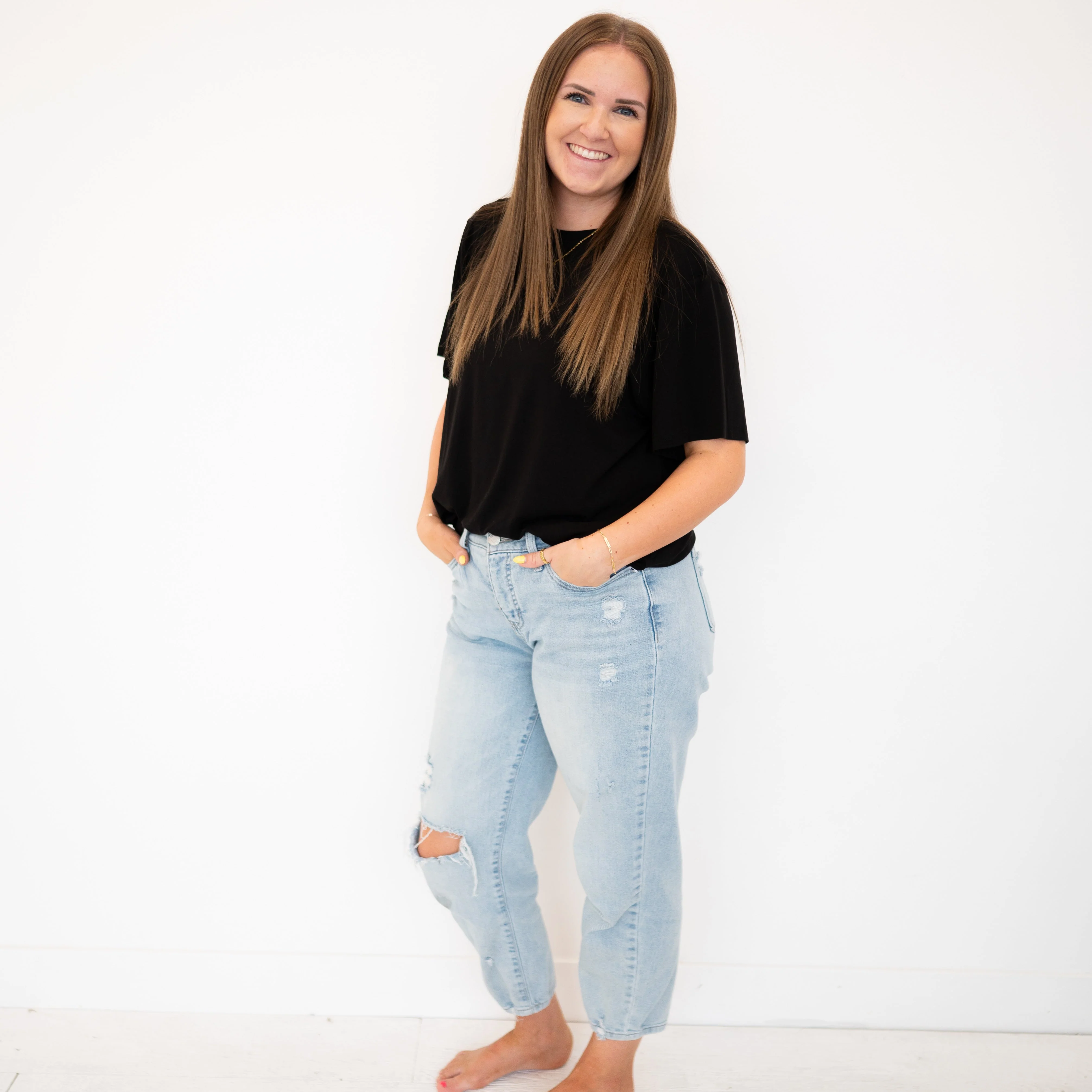 Oversized Boyfriend Tee - Obsidian -  Ploom Collective - Luxe Bamboo - Image 3