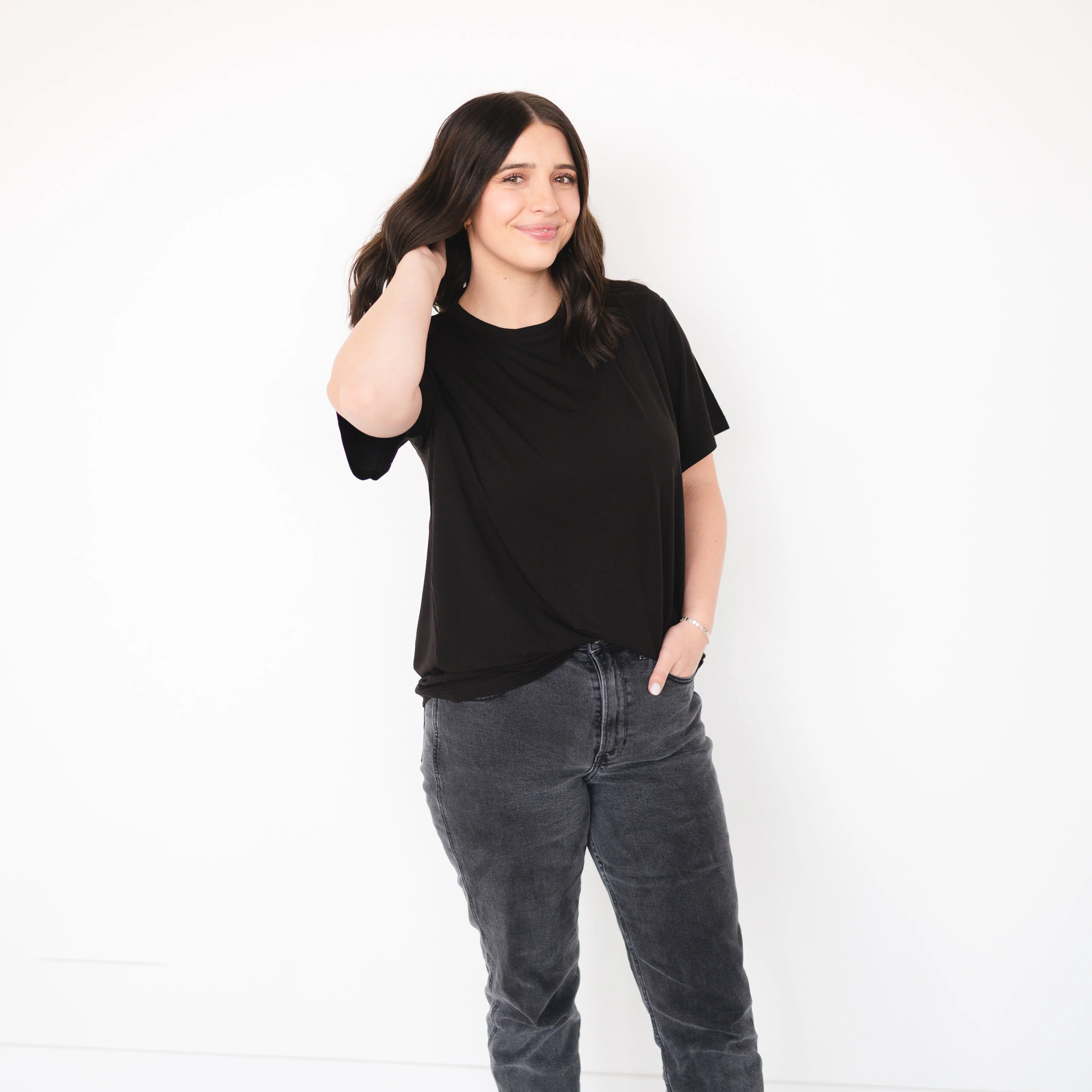 Oversized Boyfriend Tee - Obsidian -  Ploom Collective - Luxe Bamboo - Image 5