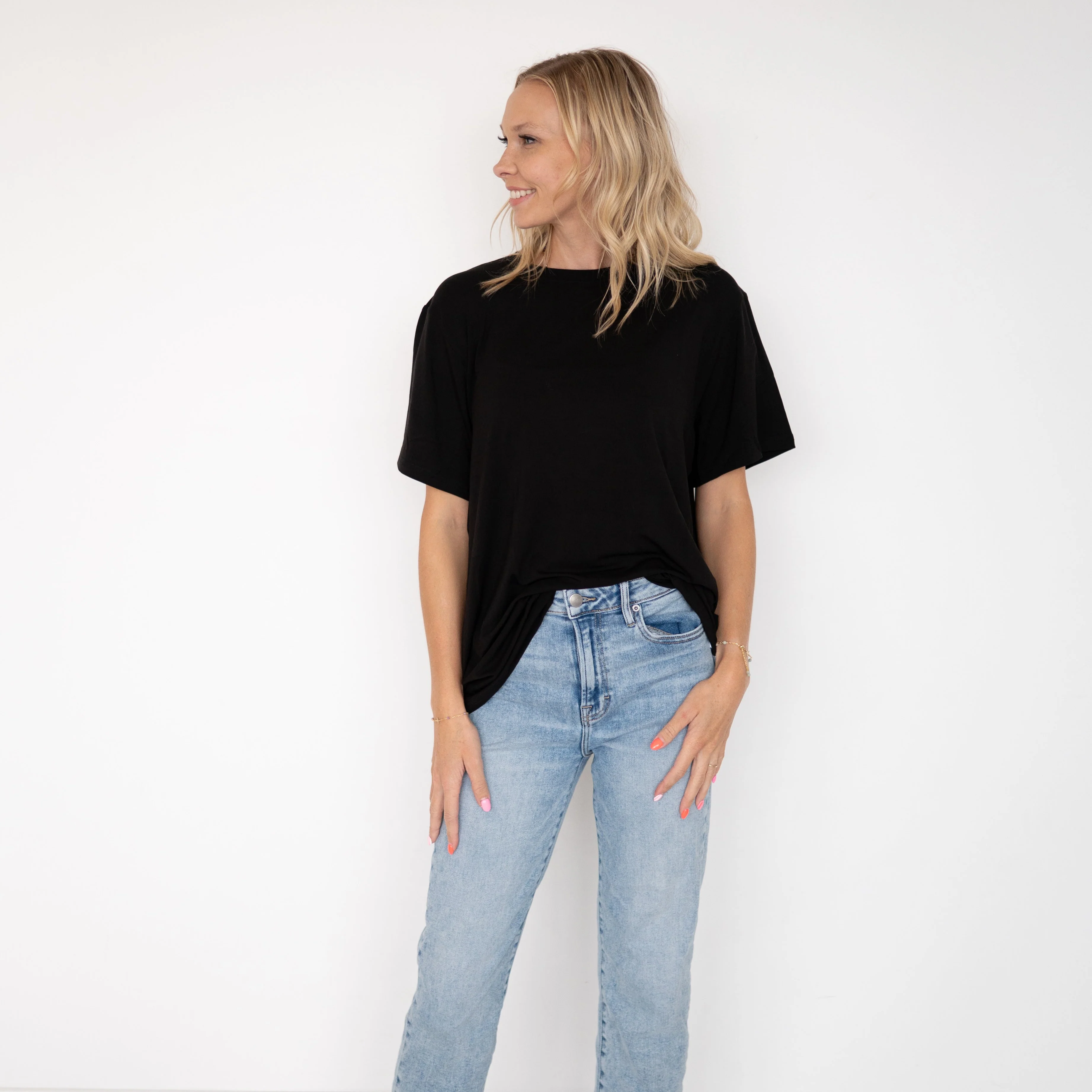 Oversized Boyfriend Tee - Obsidian -  Ploom Collective - Luxe Bamboo - Image 6