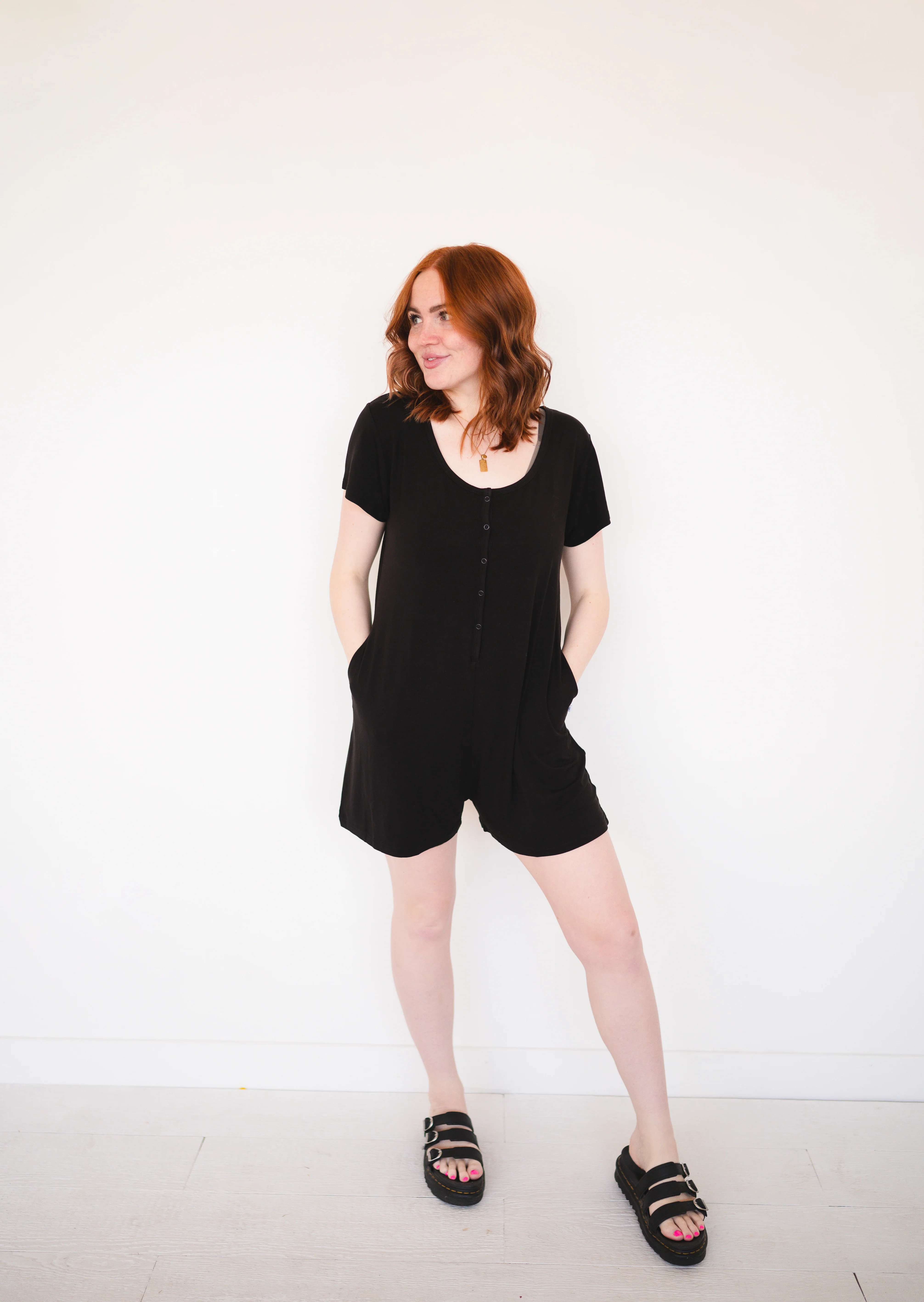 Adult Shorty Romper - Obsidian - Ploom Collective - Luxe Bamboo - Image 7