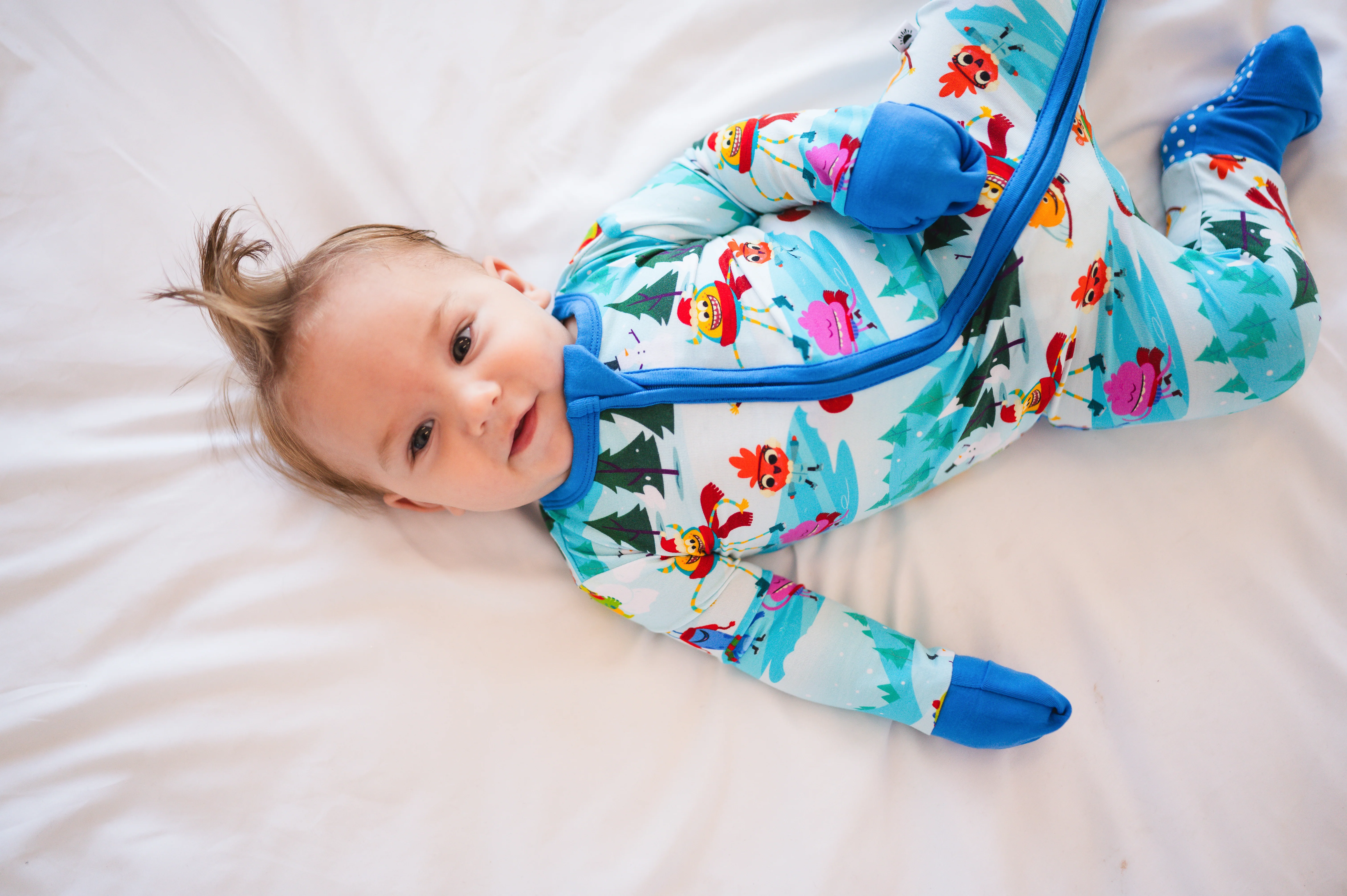 Flexi-Fit Zip PJ - Super Simple™ Rhymington Square - Snow Much Fun - Luxe Bamboo - Image 3